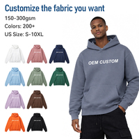 Sweat-shirts à capuche personnalisés à épaules tombantes, en coton et polyester, avec impression en relief personnalisée, pour hommes