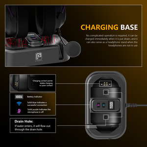 Không Dây Chơi Game Tai Nghe 7.1 Surround Âm Thanh Bt/2.4G/USB Ba Chế Độ 53Mm Điều Khiển Với Sạc Dock & Mic Cho PC/PS5 - Product Image 3