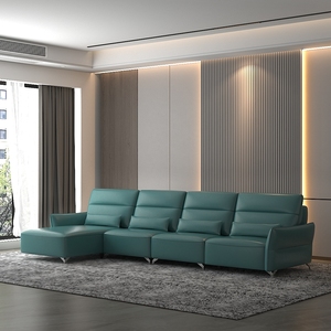 Canapé 3 places moderne de luxe, meuble de salon, inclinable, en cuir véritable