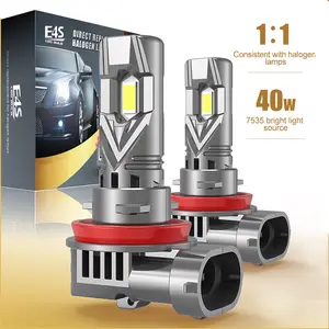 E4S araba LED far H7 H1 H4 H11 9005 9006 9012 H4 7535 8000LM 40W CSP LED sis lambaları oto H7 LED far lambaları