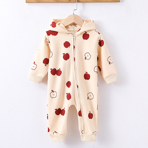 Hongbo tute neonate personalizzate per bambini e bambine autunno doppia cerniera Onsie tutine per bambini con cappuccio - Product Image 4