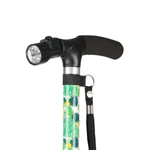 Bâton de marche réglable en alliage d'aluminium vert émeraude à 3 articulations avec embout en caoutchouc, bâton de randonnée tendance pour personnes âgées - Product Image 2