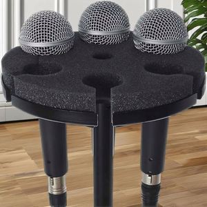 Microphone serre-tête professionnel OEM avec 6 micros à pince en métal sur support col de cygne, communication filaire, bonnette anti-vent en mousse - Product Image 1