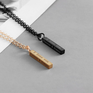 Collana con Ciondolo in Acciaio Inossidabile Personalizzata con Incisione Laser, Nome Semplice o Motivo Unico per Regalo di Compleanno o Anniversario - Product Image 5