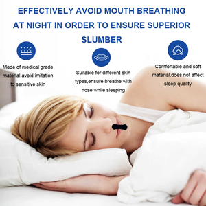 Bande buccale hypoallergénique sans tissu doux et sans latex pour hommes et femmes Aide au ronflement Bandes de sommeil nasal respiratoire - Product Image 6