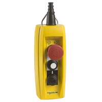 Boîtier de commande électrique XACB3295 à bouton-poussoir à action rapide, configuration 1 NO/1 NC, boutons rouges, blancs et noirs