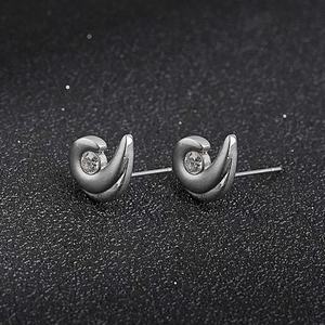 Hermosos Pendientes de Acero Inoxidable con Forma de Gota de Agua y Letra, Pendientes de Zirconia Cúbica con Baño de Luna para Mujer, Estrella de Diamantes - Product Image 4