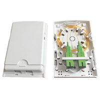 Boîtier de terminaison murale FTTH pour fibre optique, 2 ports, adaptateur SC/LC, couvercle à encliquetage, cassette de raccordement à charnière, intérieur