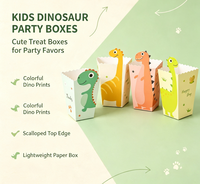 Boîtes à Popcorn en Papier Dinosaure pour Fête d'Anniversaire Enfants, Contenants à Bonbons et Snacks, Boîtes à Friandises Thème Dinosaure Dessin Animé pour Fête