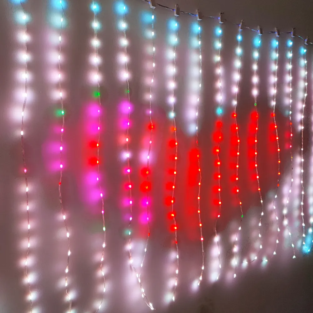 Smart Pixel Led Curtain String Lights RGB Magic programmazione fai da te Light Picture Display Garland Decor Outdoor