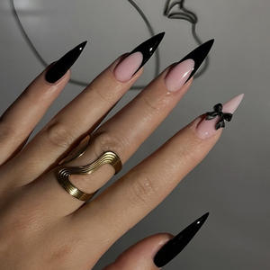 Venta al por Mayor de 24 Uñas <span class=keywords><strong>Postizas</strong></span> <span class=keywords><strong>Cortas</strong></span> Tipo Ataúd, Uñas Falsas Naturales y Elegantes Color Rojo Rosa, Uñas <span class=keywords><strong>Postizas</strong></span> Personalizadas - Product Image 3