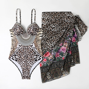 Nouvelle robe kimono longue à imprimé léopard floral ensemble <span class=keywords><strong>de</strong></span> <span class=keywords><strong>2</strong></span> <span class=keywords><strong>pièces</strong></span> couverture <span class=keywords><strong>de</strong></span> plage et bikini pour vêtements <span class=keywords><strong>de</strong></span> plage - Product Image 4