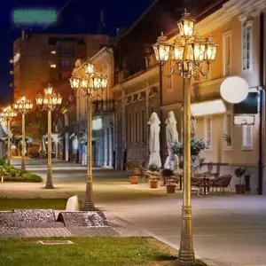 5 têtes éclairage extérieur classique jardin pôle lanterne lampadaire réverbère