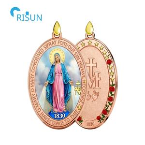 LLavero de collar milagroso de la Virgen María religiosa católica, <span class=keywords><strong>medalla</strong></span> de medallón, <span class=keywords><strong>Medalla</strong></span> Milagrosa personalizada - Product Image 6