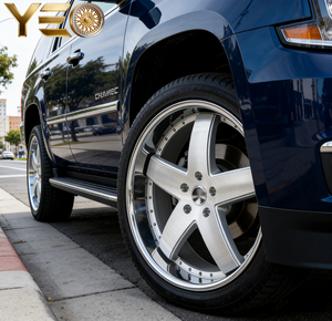 Jantes en alliage d'aluminium personnalisées à 5 branches de style rivet, entraxe 5x127, compatibles Chevrolet Suburban Tahoe, 5x5 Billet Chevy OBS - Product Image 1