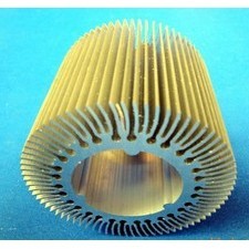 Manufacturer Aluminum Heat Sink Round 55280mm Outer Diameter Gold <b>Sandblasted</b> Oxidation Treatment For LED Street Lighting - Product Image 1