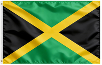 Bandera de Jamaica 3x5 pies, poliéster de lujo resistente y duradero, para interior/exterior con rayas cosidas y ojales de latón