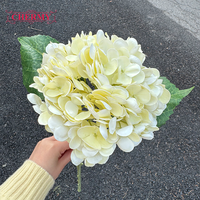Bunga Hydrangea Kuning Muda DC112 Sentuhan Asli Buatan untuk Dekorasi Rumah, Pernikahan, dan Acara