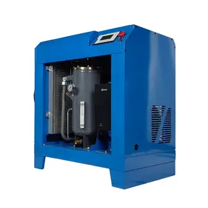 Stationary 8Bar Permanent Magnet Frequency Conversion Dark Blue 15Kw Industrial Screw Air Compressor 20 hp