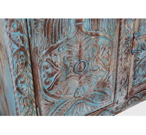 Consola de Comedor de Madera Maciza de Estilo Vintage con Detalles Maestróicamente Tallados y Acabado Pulido Suave que Ofrece Amplio Espacio de Almacenamiento - Product Image 4