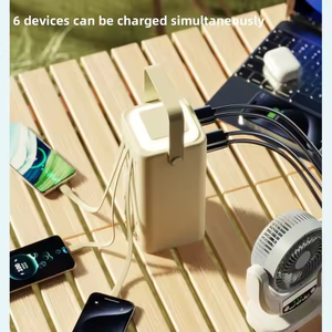 OEM/ODM ขายดี พาวเวอร์แบงค์สำหรับแคมป์ปิ้งกลางแจ้ง ความจุ 50000mAh ชาร์จเร็วพิเศษ 22.5W ชาร์จเร็วสองทางแบบ Type-C มาพร้อมสายชาร์จ 4 เส้น - Product Image 2