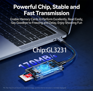 Lector <span class=keywords><strong>de</strong></span> tarjetas tipo C3.0 con ranuras duales SD/TF, aleación <span class=keywords><strong>de</strong></span> aluminio, chip estable y fusible incorporado seguro, compatible con dispositivos móviles y portátiles - Product Image 3