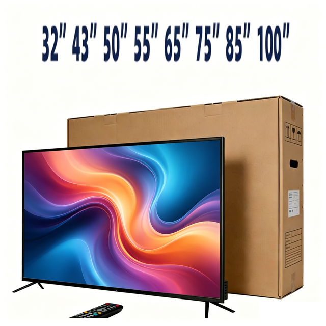 Factory Direct 43 50 55 60 65 75 Inch Accept Custom OEM Television Android WiFi HDTV Flat Screen Smart LED TV