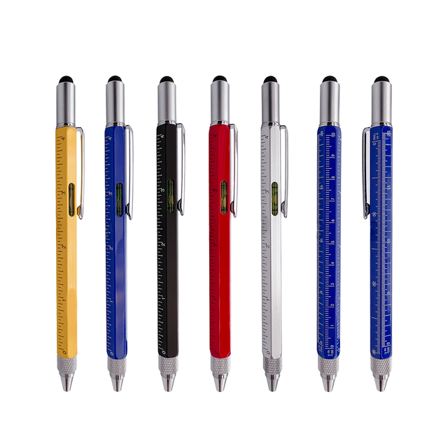 2026 NewAll-Metal Level Meter Capacitor Ruler Touch Screwdriver Ballpoint Set Laser Engraving Logo Stable Novelty Business Gift