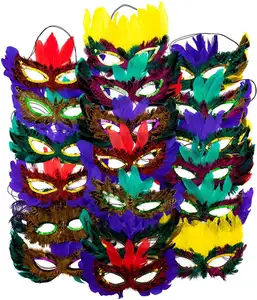 1 Dozijn Fantasie Veer Maskers 12 Diverse Stijlen, Maskerade Maskers Voor Mardi Gras Kostuum Party Gunsten