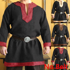 Costume de guerrier de chevalier médiéval pour hommes adultes tunique verte vêtements chevalier normand tresse pirate saxon haut de GN chemise pour hommes - Product Image 2
