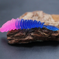 Nouveau modèle Double couleur queue de broche 55mm 1 gramme leurre souple ver flotteur Aje Ajing leurre de pêche 10 pièces/sac 20 pièces/boîte