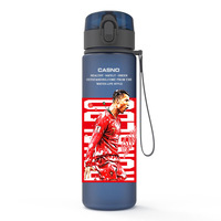 Botol Air Olahraga Plastik Portabel Kapasitas Besar 560ml untuk Camping, Fitness, dan Aktivitas Luar Ruangan, Desain Anime