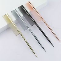 Nouveau style, peigne à queue personnalisable avec logo, en aluminium couleur or rose, peigne à queue de rat en gros pour coiffure