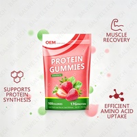 Gummies Protéinés OEM : Complément Énergétique Sportif Saveur Fraise, Sans Sucre, avec Créatine