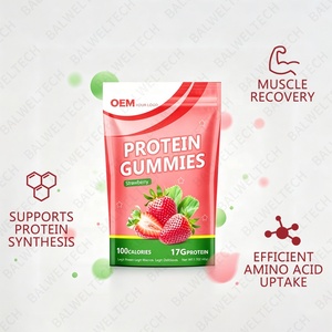 OEM <b>Protein</b> Gummies Boosts Sports Energy Gummy Supplement Strawberry Flavor <b>Protein</b> Sugar Free Creatine <b>Protein</b> Gummies - Product Image 2