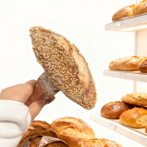 Mini-baguette écologique de 5,3 pouces, modèle alimentaire factice, parfum sésame, pour présentation d'échantillons de pâtisserie, pain intégral, cacahuète - Product Image 4