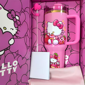 Vaso Térmico de Acero Inoxidable de 40oz con Asa y Pajitas, Termo Clásico de Dibujos Animados, Taza Portátil Aislada para Café de Viaje - Product Image 3