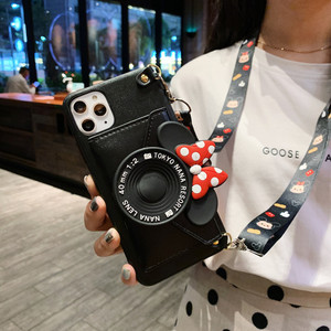 Dessin animé caméra téléphone sac Silicone bandoulière Sling <span class=keywords><strong>Mickey</strong></span> <span class=keywords><strong>portefeuille</strong></span> étui de téléphone pour Iphone 15 14 Plus 13 Pro Max 12 11 Xr couverture arrière - Product Image 6