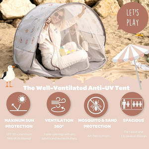 Carpa de Playa Infantil Automática, Ligera, Rosa, para Picnic, Viajes, con Protección Solar, para Jugar en la Playa - Product Image 4