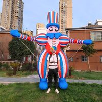 Costume de Clown Gonflable Personnalisé avec Éclairage LED en PVC, Souffleur Intégré, Installation Facile, Multicolore, Marionnette de Défilé pour Adultes