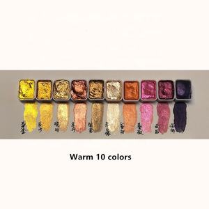 Pittura cinese vernice oro e argento polvere perlescente pittura ad acquerello pittura a goccia per unghie - Product Image 3