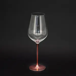Goblet Drinking Glass Hand Made Drinking Glassware Crystal Goblet Rose Gold Stem Glass Wine Glasses