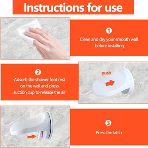 Reposapiés para Ducha, para Afeitar las Piernas, con Ventosa Fuerte Antideslizante, Pedal de Baño para Afeitar las Piernas Dentro de la Ducha - Product Image 5