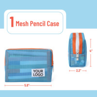 Kotak Pensil Jala Besar Yifan Factory, Tas Ritsleting, Dompet, Tas Kosmetik Lucu, Kustomisasi Logo Tersedia