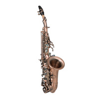 Bb Tone Curved Soprano Saxophone Red Antique Finish Professional Adjustable Brass Woodwind Musical Instrument for Performance