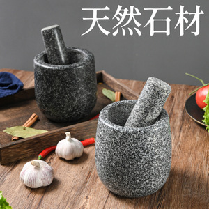 Stone Garlic Mortar And Pestle Natural Stone Manual Grinder For Garlic Paste Durable Herb Spice Tool - Product Image 3