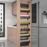 Étagères de rangement coulissantes hautes en aluminium pour cuisine moderne, panier coulissant latéral, écologique, multifonctionnel, rangement pratique