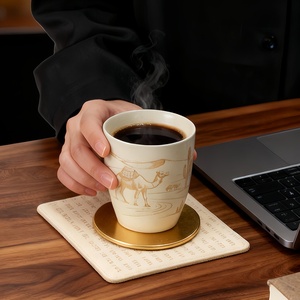 Taza <span class=keywords><strong>de</strong></span> Espresso <span class=keywords><strong>de</strong></span> Cerámica con Pintura <span class=keywords><strong>de</strong></span> Arena, Estilo Moderno Minimalista, Color Subesmaltado, Puede Imprimirse Logotipo, Informe FCM para Envío Directo a <span class=keywords><strong>Shein</strong></span> - Product Image 2