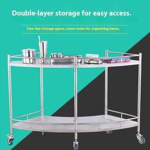 구강 치과 임플란트 수술실 장비 테이블 스테인리스 스틸 팬형 치료 카트 곡선형 병원 의료 카트 - Product Image 6