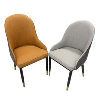 Chaises de tabourets de salle à manger en cuir contemporain de haute qualité avec dossier simple pour une utilisation à domicile